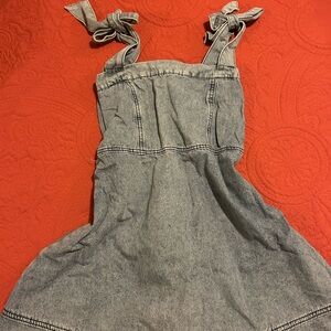 Denim Tie-Strap Dress